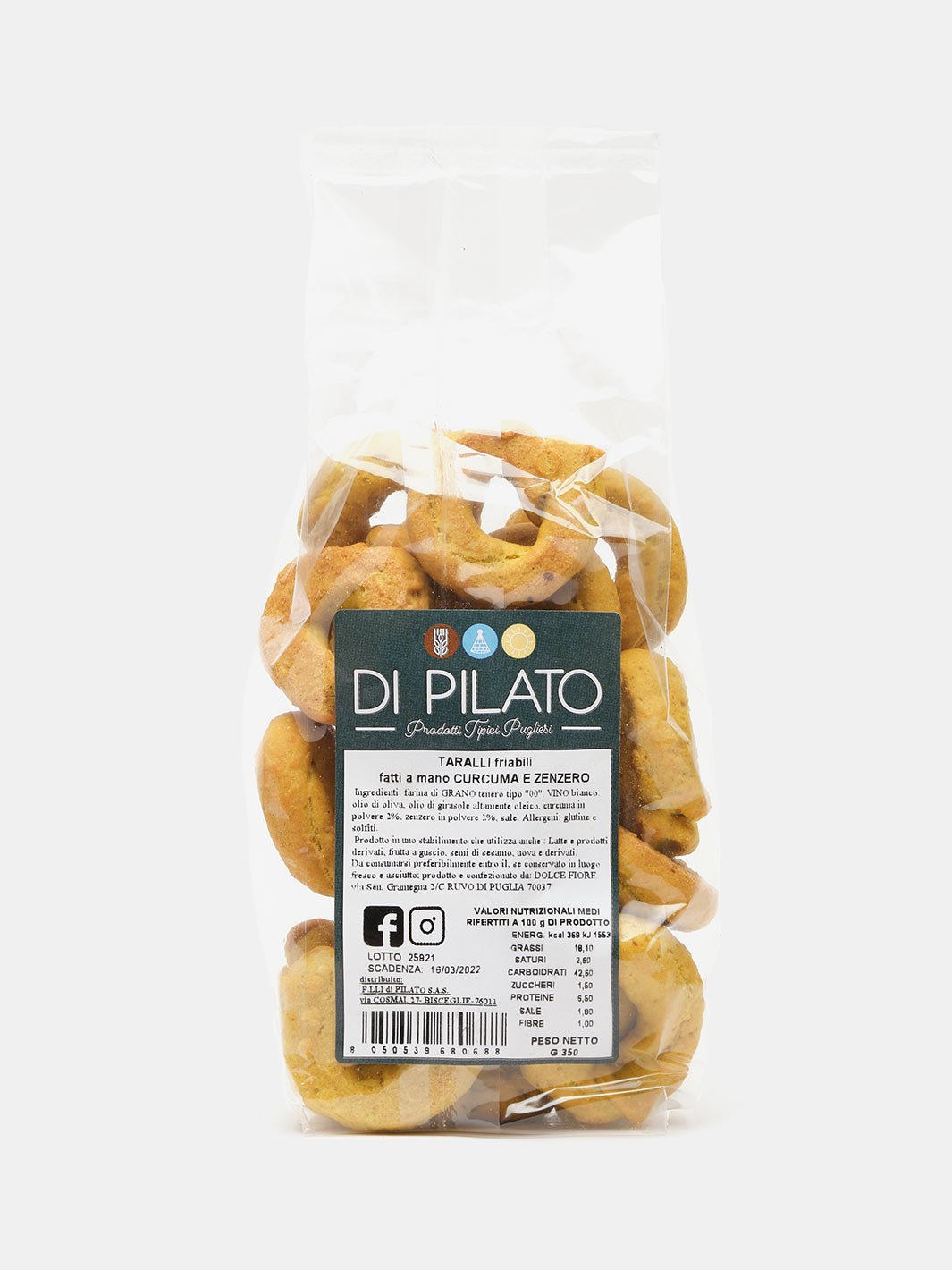 Taralli Curcuma e Zenzero da 350gr